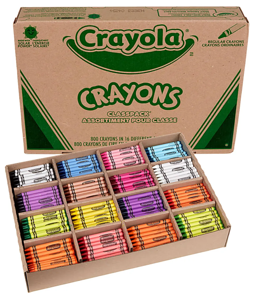 Crayola® Classpack® Standard Crayons, 16 Assorted Colors, Pack Of 800 Crayons