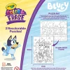 Crayola Color & Erase Bluey Puzzle Set, 12 Color In Puzzle Pieces, Reusable, Double Sided Kids Puzzle, Bluey Gift for Kids, 3+