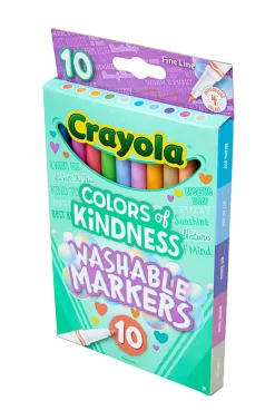 Crayola® Colors of Kindness Washable Markers, Fine Line, Assorted Colors, Pack Of 10 Markers