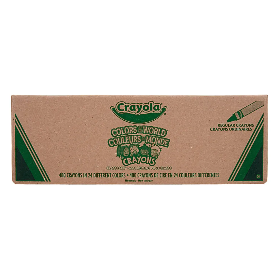 Crayola Colors Of The World Crayons, Assorted Colors, 24 Crayons Per Set, Pack Of 20 Sets