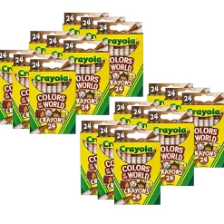 Crayola Colors Of The World Crayons, Assorted Colors, 24 Crayons Per Pack, Set Of 12 Packs
