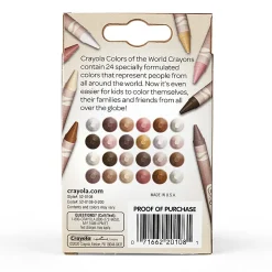 Crayola Colors Of The World Crayons, Assorted Colors, 24 Crayons Per Pack, Set Of 12 Packs