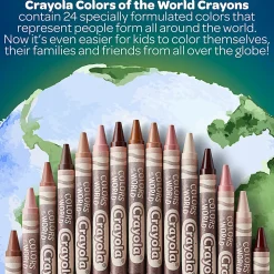 Crayola Colors Of The World Crayons, Assorted Colors, 24 Crayons Per Pack, Set Of 12 Packs