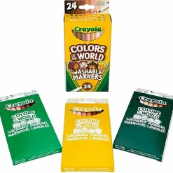 Crayola® Colors of the World Fine Line Markers, Assorted Barrels, Assorted Ink, Box Of 24 Markers
