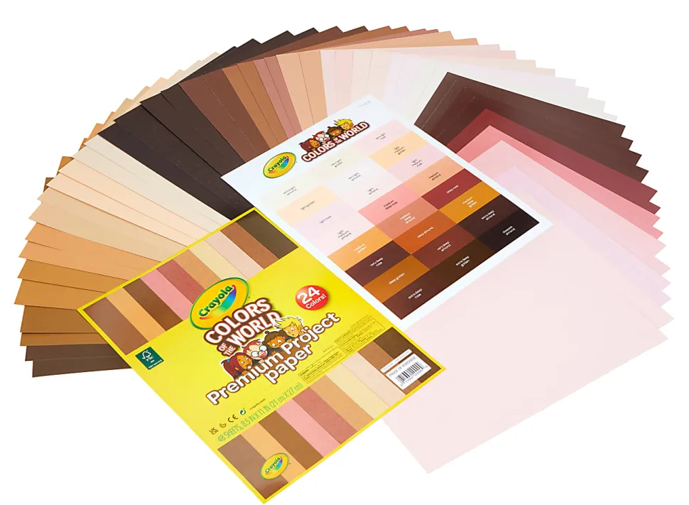 Crayola® Colors Of The World Premium Project Paper, 8-1/2" x 10-1/2", Assorted Colors, Pack Of 48 Sheets