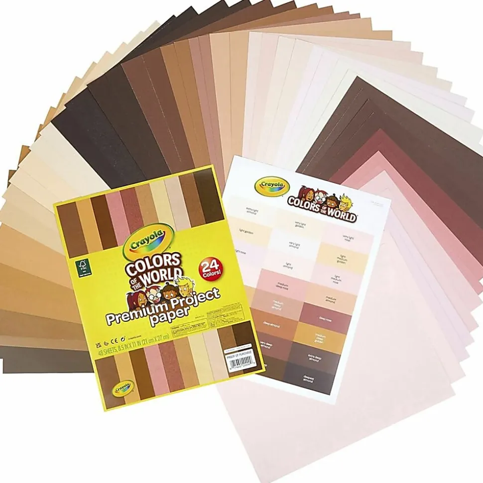 Crayola® Colors Of The World Premium Project Paper, 8-1/2" x 10-1/2", Assorted Colors, Pack Of 48 Sheets