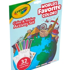 Crayola Color & Sticker Activity Set for Kids, World’s Favorite Colors, Includes Coloring Pages, Stickers, Washable Markers, Art Kit for Kids