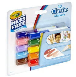 Crayola® Color Wonder Mini Markers, Conical Point, Assorted Classic Ink Colors, Pack Of 10