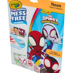 Crayola Color Wonder Spidey and His Amazing Friends Neon Coloring Kit, Neon Spiderman Coloring Pages