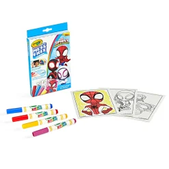 Crayola Color Wonder Spidey & His Amazing Friends Mini Box Set, 12 Coloring Pages & 4 Mess Free Markers, Toddler Coloring, Gift for Kids, 3+