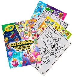 Crayola Colossal Collection of Coloring, 288 Coloring Book Pages, 2 Sticker Sheets, Coloring Book for Kids, Travel Activity, 3+