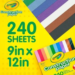 Crayola® Construction Paper, Assorted Colors, 9" x 12", Pack Of 240
