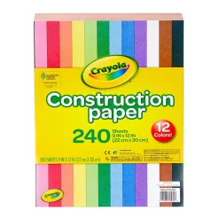 Crayola Construction Paper, 9" x 12", Assorted Colors, 240 Sheets Per Pack, Bundle Of 3 Packs