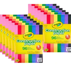Crayola Construction Paper, 9” x 12”, Assorted Colors, 96 Sheets Per Pack, Set Of 12 Packs