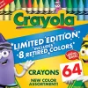 Crayola 64 Count Crayons, With 8 Retired Crayola Crayon Colors, Coloring Set, Gift for Kids Ages 3 & Up
