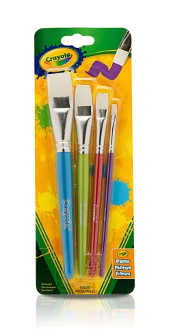 Crayola® 4-Count Flat Brush Set, Assorted Colors