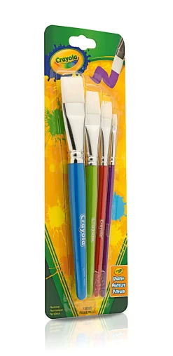 Crayola® 4-Count Flat Brush Set, Assorted Colors