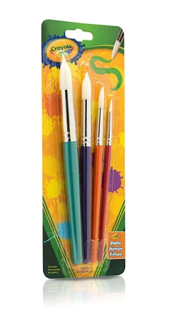 Crayola® 4-Count Round Brush Set, Assorted Colors