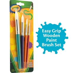 Crayola® 4-Count Round Brush Set, Assorted Colors