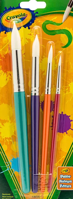 Crayola® 4-Count Round Brush Set, Assorted Colors