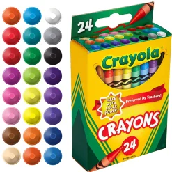Crayola Crayons, Regular Size, Assorted Colors, 24 Crayons Per Box, Set Of 12 Boxes