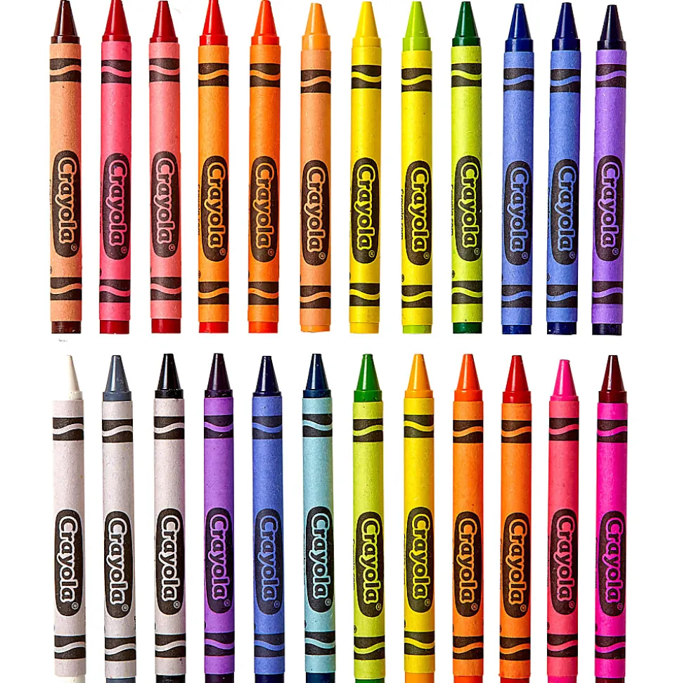 Crayola Crayons, Regular Size, Assorted Colors, 24 Crayons Per Box, Set Of 12 Boxes