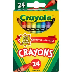Crayola Crayons, Regular Size, Assorted Colors, 24 Crayons Per Box, Set Of 12 Boxes