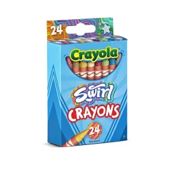 Crayola Crayons, 6-1/4”, Swirl, Pack Of 24 Crayons