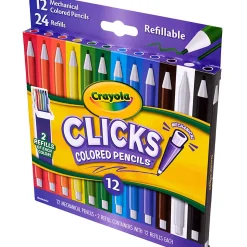 Crayola  12 Ct & 24 Refills CLICKS Mechanical Colored Pencils