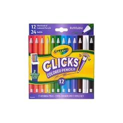 Crayola  12 Ct & 24 Refills CLICKS Mechanical Colored Pencils