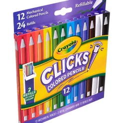 Crayola  12 Ct & 24 Refills CLICKS Mechanical Colored Pencils