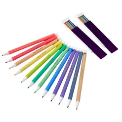 Crayola 12 Ct & 24 Refills CLICKS Mechanical Colored Pencils, Pastel