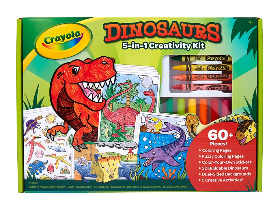Crayola® Dinosaur 5-in-1 Creativity Kit, Kit Of 60 Pieces