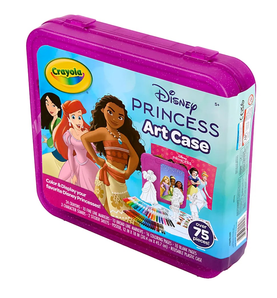 Crayola Disney Princess Art Case, 75 Art Supplies for Girls & Boys, Art Kit for Kids, Coloring Set, Gift for Girls & Boys, 5+