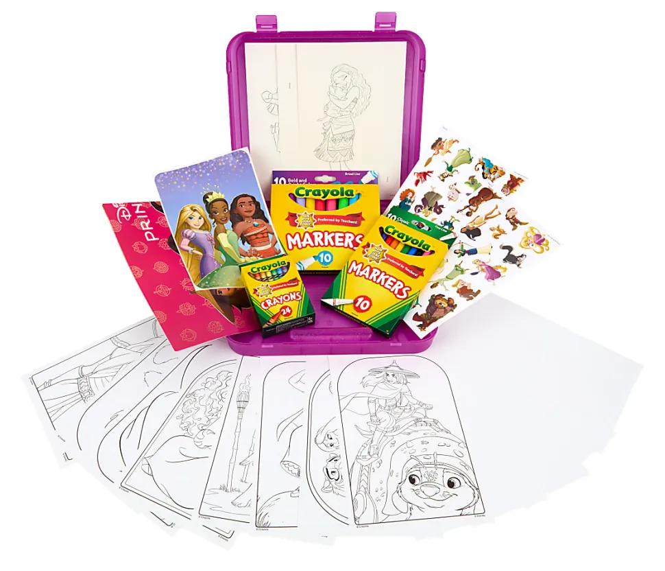 Crayola Disney Princess Art Case, 75 Art Supplies for Girls & Boys, Art Kit for Kids, Coloring Set, Gift for Girls & Boys, 5+