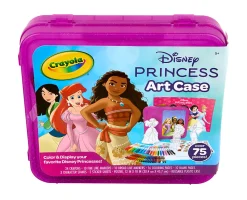Crayola Disney Princess Art Case, 75 Art Supplies for Girls & Boys, Art Kit for Kids, Coloring Set, Gift for Girls & Boys, 5+