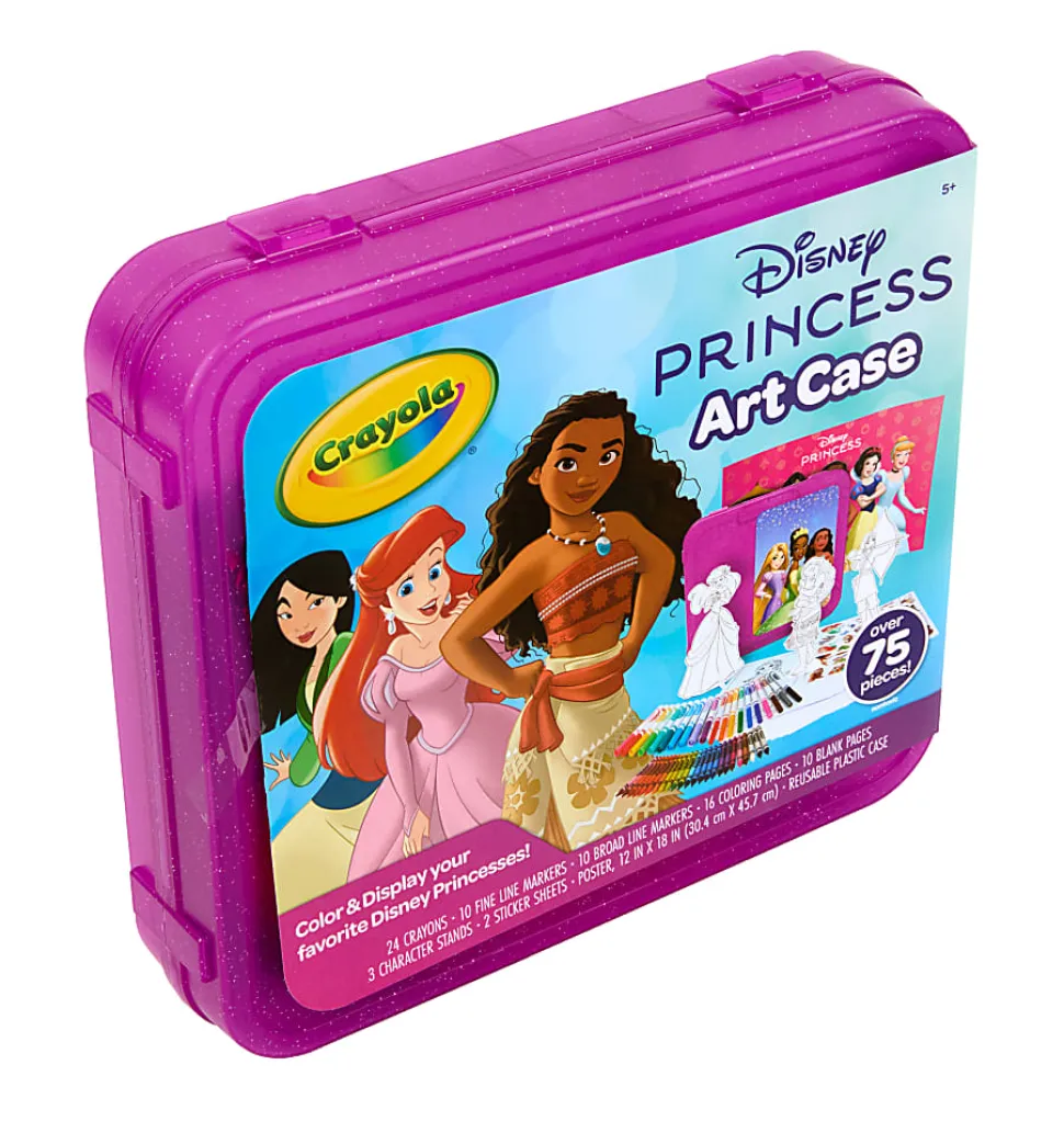 Crayola Disney Princess Art Case, 75 Art Supplies for Girls & Boys, Art Kit for Kids, Coloring Set, Gift for Girls & Boys, 5+