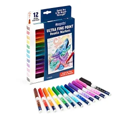 Crayola® Doodle & Draw Markers, Ultra Fine Point, Assorted Colors, Pack Of 12 Markers