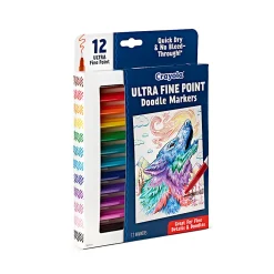 Crayola® Doodle & Draw Markers, Ultra Fine Point, Assorted Colors, Pack Of 12 Markers