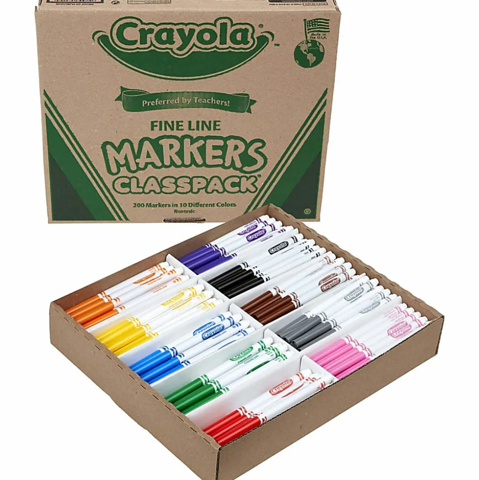 Crayola® Fine Line Markers, Assorted Classic Classpack®, Box Of 200