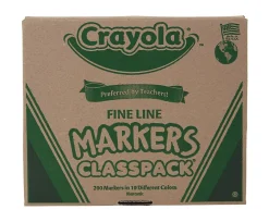 Crayola® Fine Line Markers, Assorted Classic Classpack®, Box Of 200