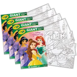 Crayola Giant Coloring Pages, 12" x 18", Princess, 18 Pages Per Set, Bundle Of 4 Sets