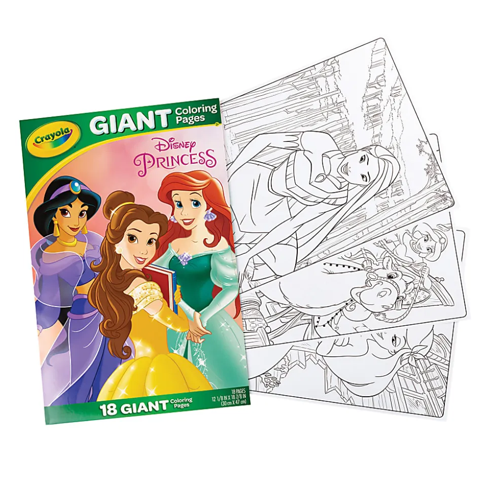 Crayola Giant Coloring Pages, 12" x 18", Princess, 18 Pages Per Set, Bundle Of 4 Sets