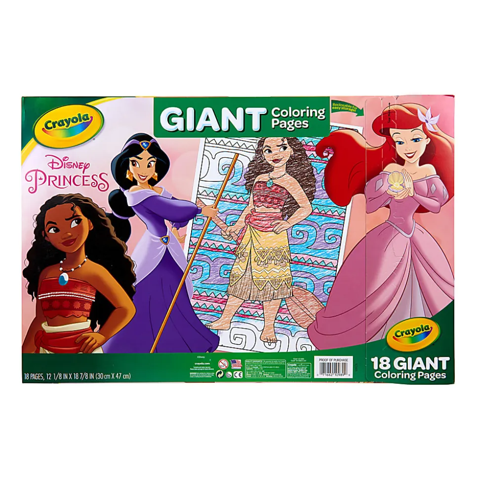 Crayola Giant Coloring Pages, 12" x 18", Princess, 18 Pages Per Set, Bundle Of 4 Sets