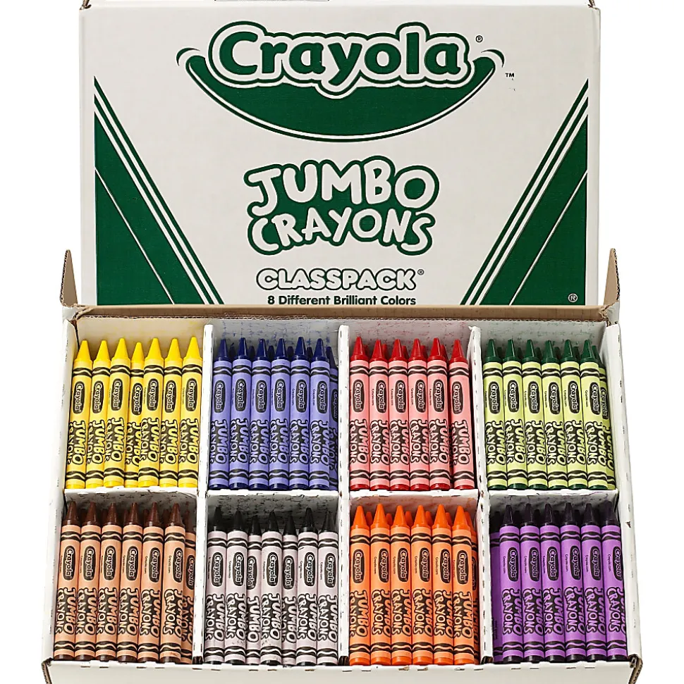Crayola® Jumbo Crayons Classpack, Assorted Colors, Box Of 200 Crayons