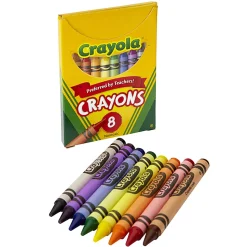 Crayola® Large Crayons, 4" x 7/16", Assorted Colors, 8 Crayons Per Box, Set Of 12 Boxes