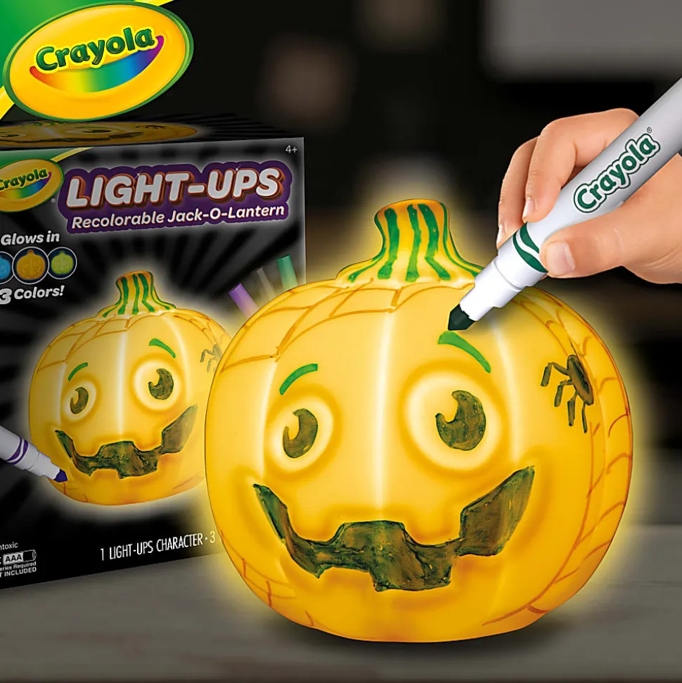 Crayola Light-Ups, Light Up Pumpkin, Reusable Coloring Toy, Glow in The Dark