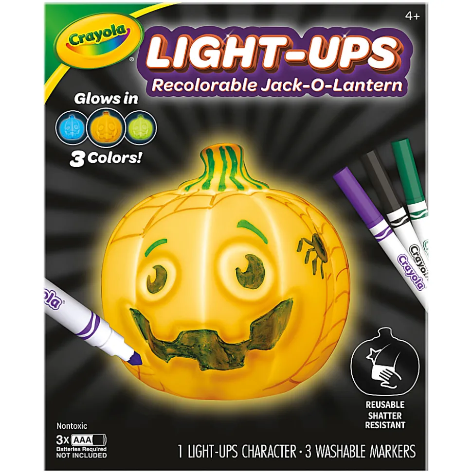Crayola Light-Ups, Light Up Pumpkin, Reusable Coloring Toy, Glow in The Dark