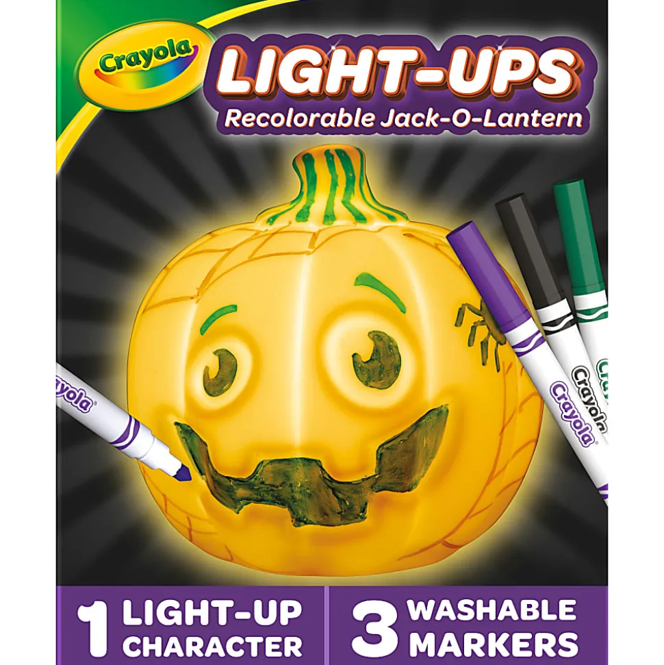 Crayola Light-Ups, Light Up Pumpkin, Reusable Coloring Toy, Glow in The Dark