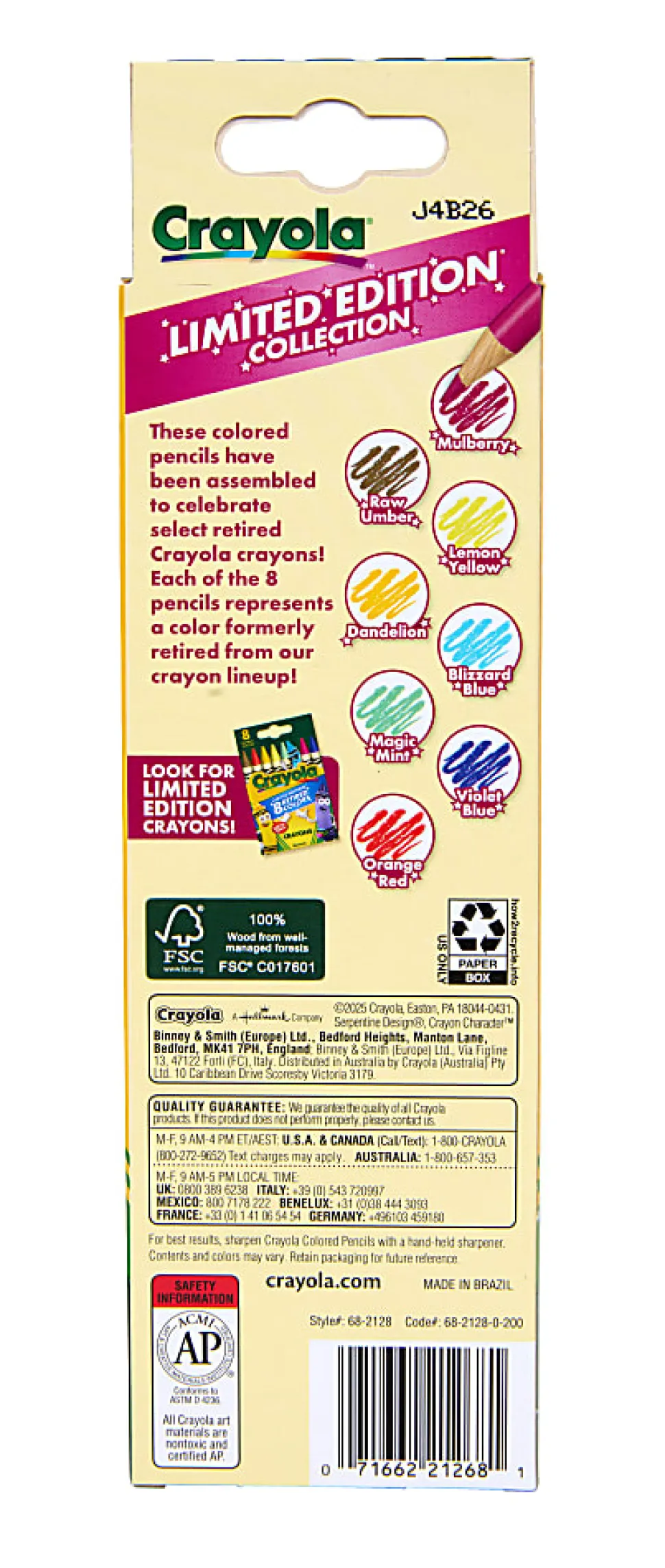 Crayola Limited Edition Colors Colored Pencils, 8 Ct, School Supplies, Coloring Supplies, Gifts for Kids Ages 5+